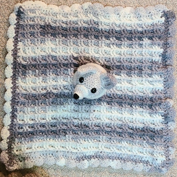 Hand Crocheted Lovey Blanket - Picture 2 of 3